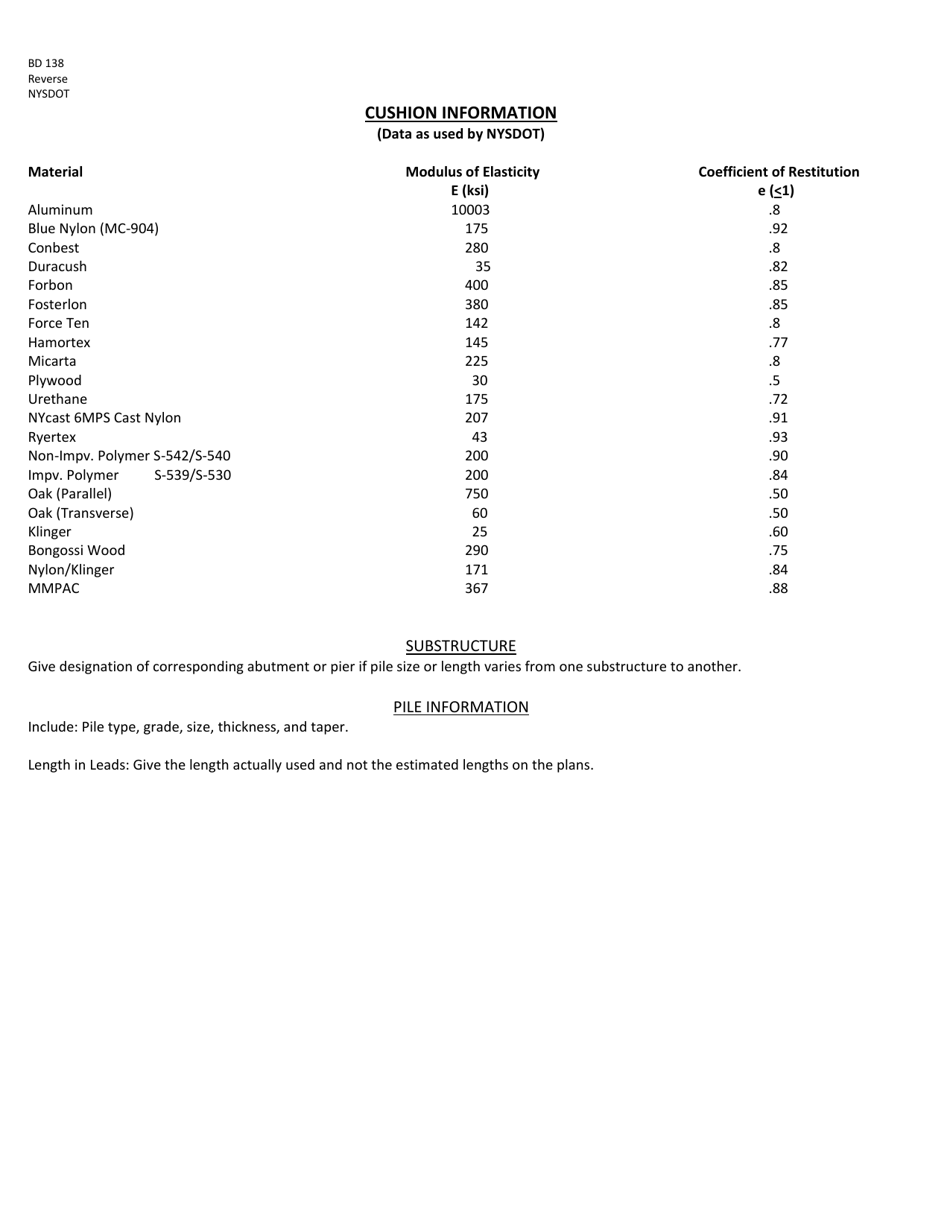 Form BD138 Pile and Driving Equipment Data - New York, Page 2