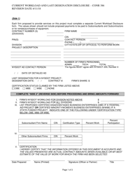 Form CONR386 Current Workload and Last Designation Disclosure - New York