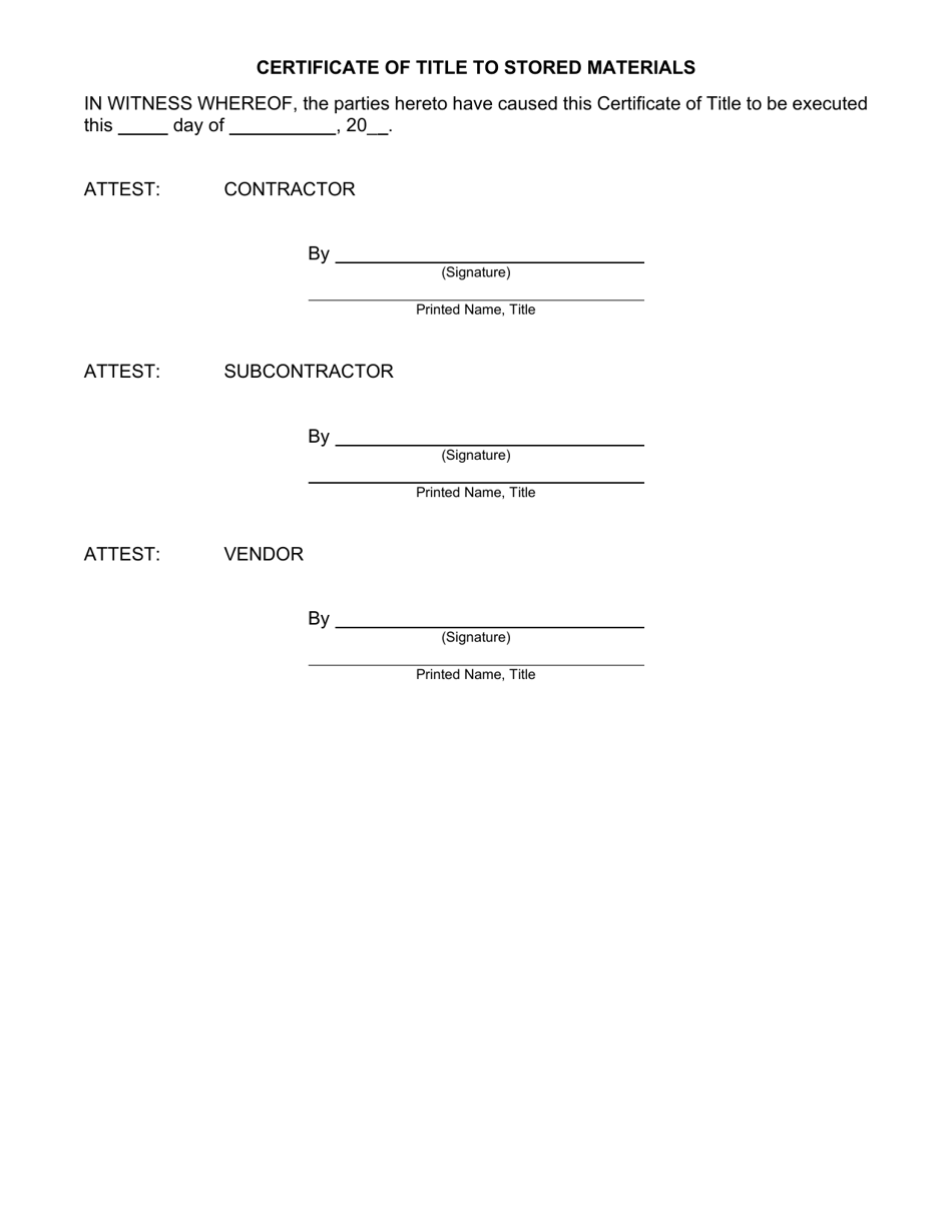 Form CONR522 Certificate of Title to Stored Materials - New York, Page 2