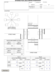 Document preview: Form CONR554 Intersection Line Striping Worksheet - New York