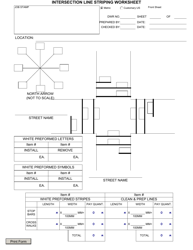 Form CONR554 Intersection Line Striping Worksheet - New York