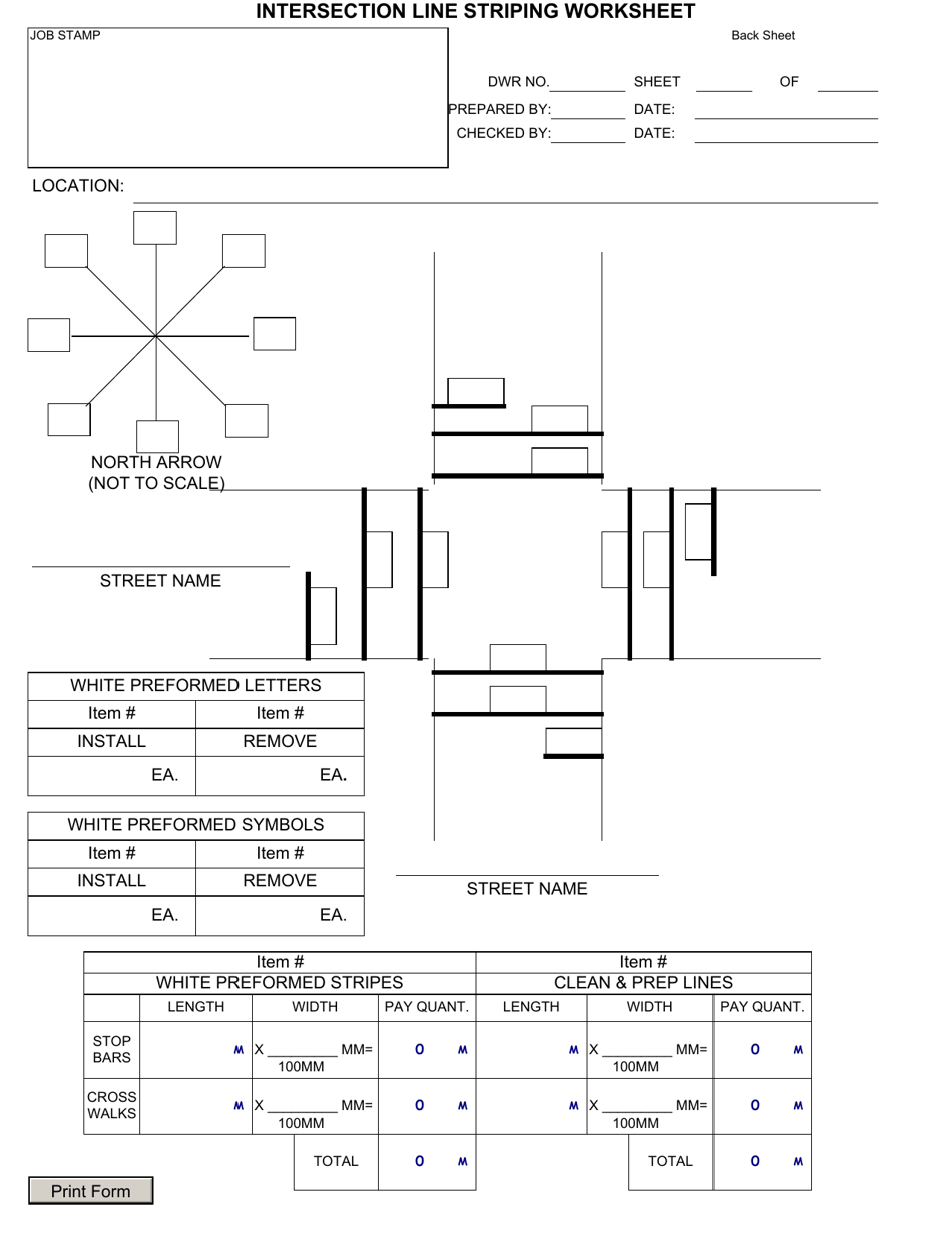 Form CONR554 Intersection Line Striping Worksheet - New York, Page 2