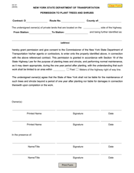 Document preview: Form HC91 Permission to Plant Trees and Shrubs - New York