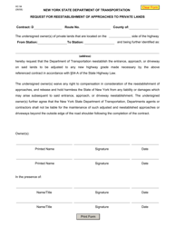 Document preview: Form HC94 Request for Reestablishment of Approaches to Private Lands - New York