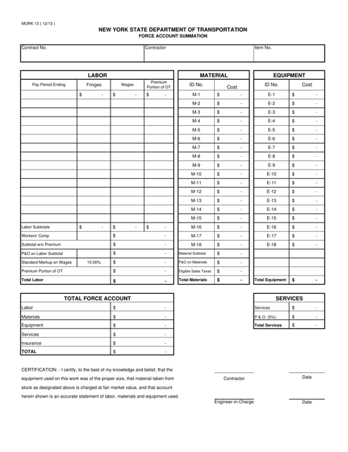 Form MURK13 - Fill Out, Sign Online and Download Printable PDF, New ...