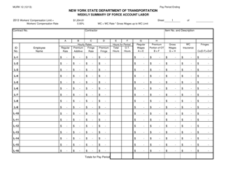 Form MURK12 Download Printable PDF or Fill Online Weekly Summary of ...