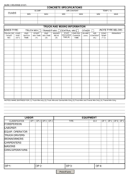 Form MURK3 Daily Work Report - Portland Cement Concrete Pavement - New York, Page 2