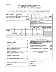 Document preview: Form PERM13 Special Hauling Pre-approval Application Form for a Future Crane Permit - New York
