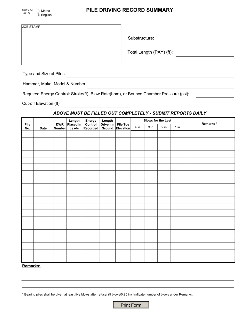 Form Murk8-1 - Fill Out, Sign Online And Download Fillable Pdf, New 