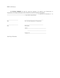 Form PERM3 Indemnification Agreement Between Municipality and NYS Dot - New York, Page 2