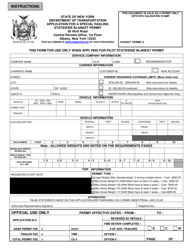Form PERM39 SB Application for a Special Hauling Statewide Blanket Permit - New York