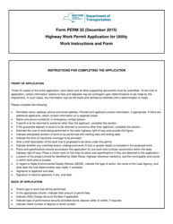 Form PERM32 Highway Work Permit Application for Utility Work - New York