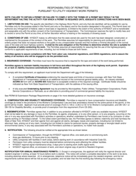 Form PERM32 Highway Work Permit Application for Utility Work - New York, Page 2