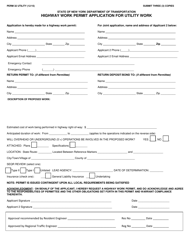 Form PERM32 Highway Work Permit Application for Utility Work - New York, Page 5