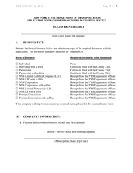 Form RA52 Application to Transport Passengers in Charter Service - New York, Page 2