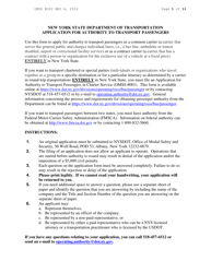 Document preview: Form RA50 Application for Authority to Transport Passengers - New York