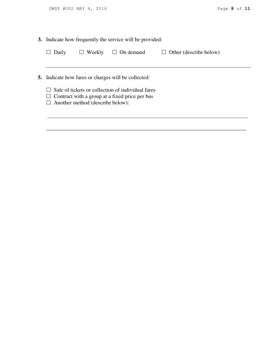 Form RA50 Application for Authority to Transport Passengers - New York, Page 8