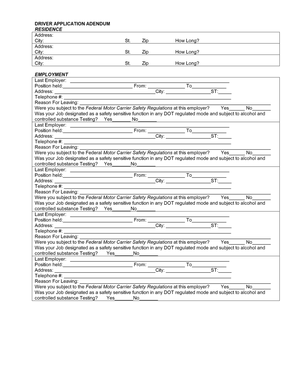 Driver Application for Employment - New York, Page 3