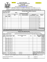 Document preview: Form PERM93 Additional Trailer Attachment Form Option I, II or 9 Axles - New York