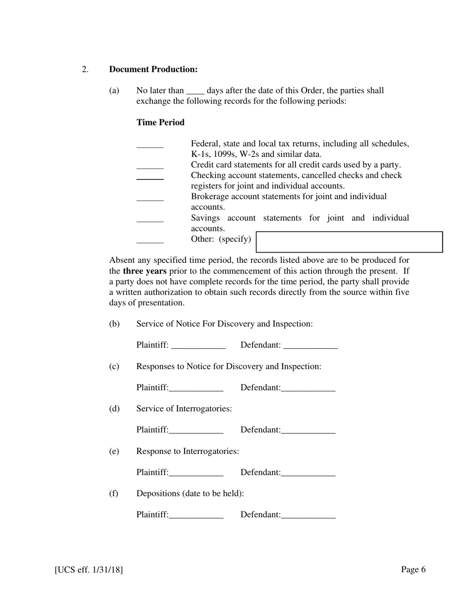 Preliminary Conference Stipulation / Order Contested Matrimonial - New York, Page 6