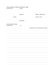 Document preview: Form CIV-LT-13B Reply Affidavit - New York City