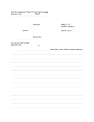 Form CIV-LT-13A &quot;Affidavit in Opposition&quot; - New York City