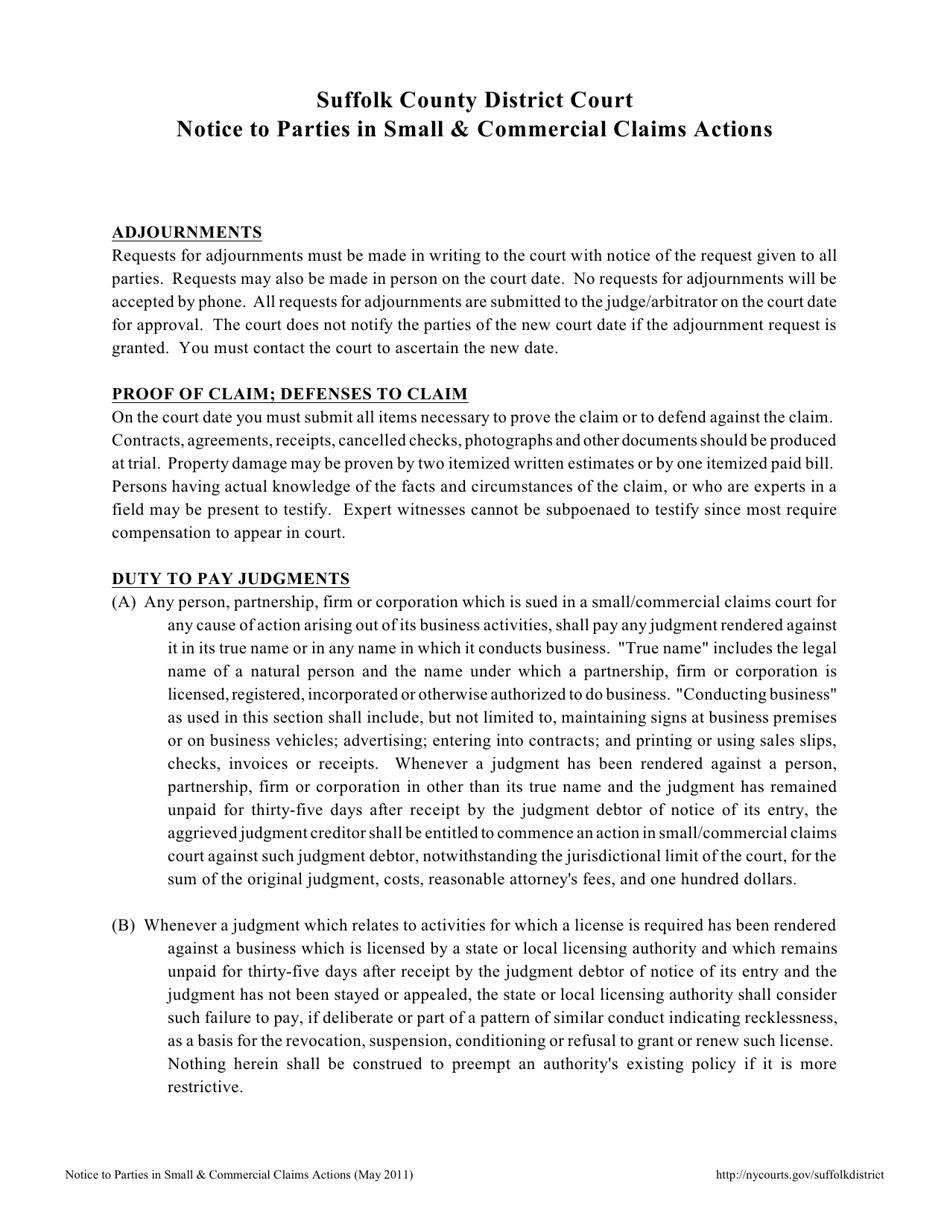 Form DC-283 Complaint Form - Suffolk County, New York, Page 4