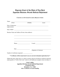 Document preview: Certificate of Good Standing Request Form - New York