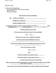 Document preview: Form ATS-2 Discontinuance of Offering - New York