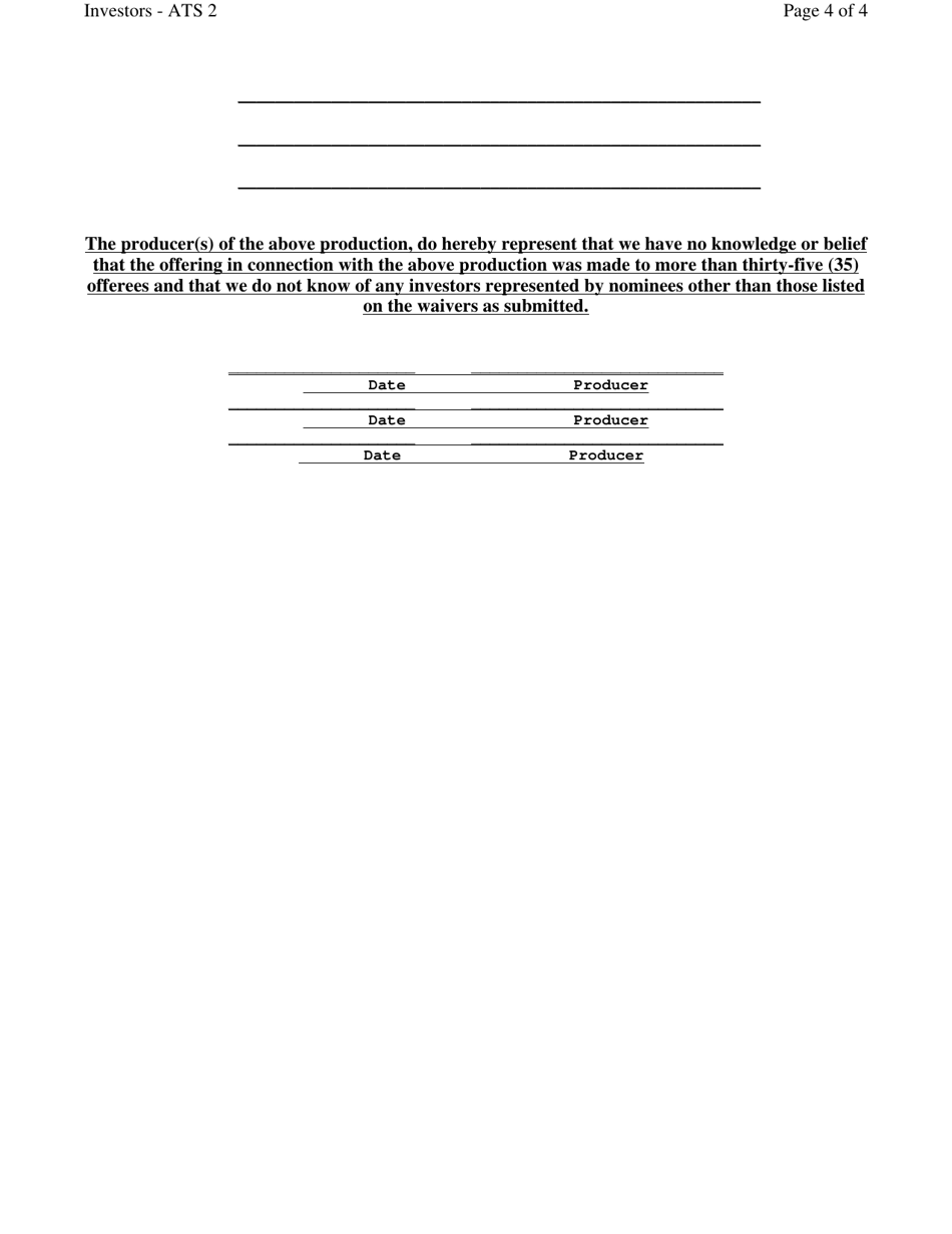 Form ATS-2 Discontinuance of Offering - New York, Page 4