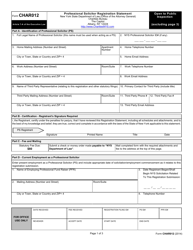 Document preview: Form CHAR012 Professional Solicitor Registration Statement - New York
