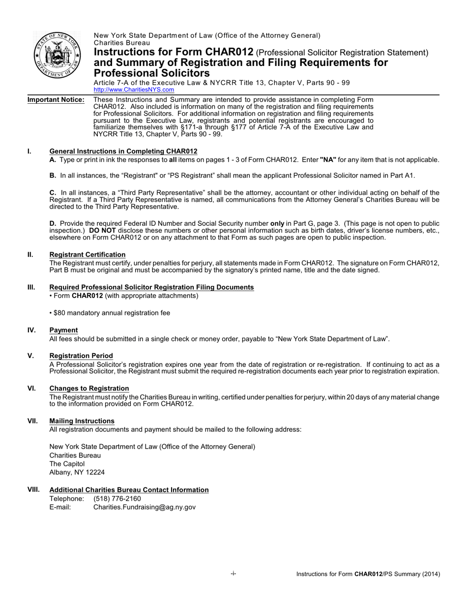 Form CHAR012 Professional Solicitor Registration Statement - New York, Page 4