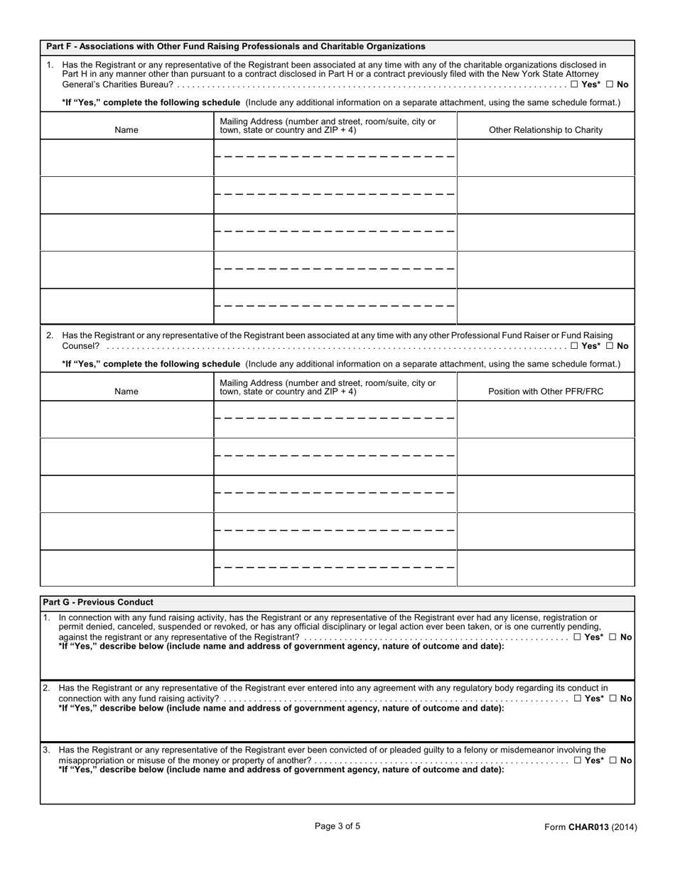 Form CHAR013 Professional Fund Raiser Registration Statement - New York, Page 3