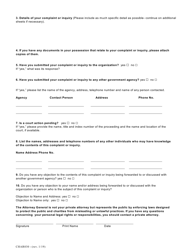 Form CHAR030 Charities Bureau Complaint/Inquiry Form - New York, Page 2