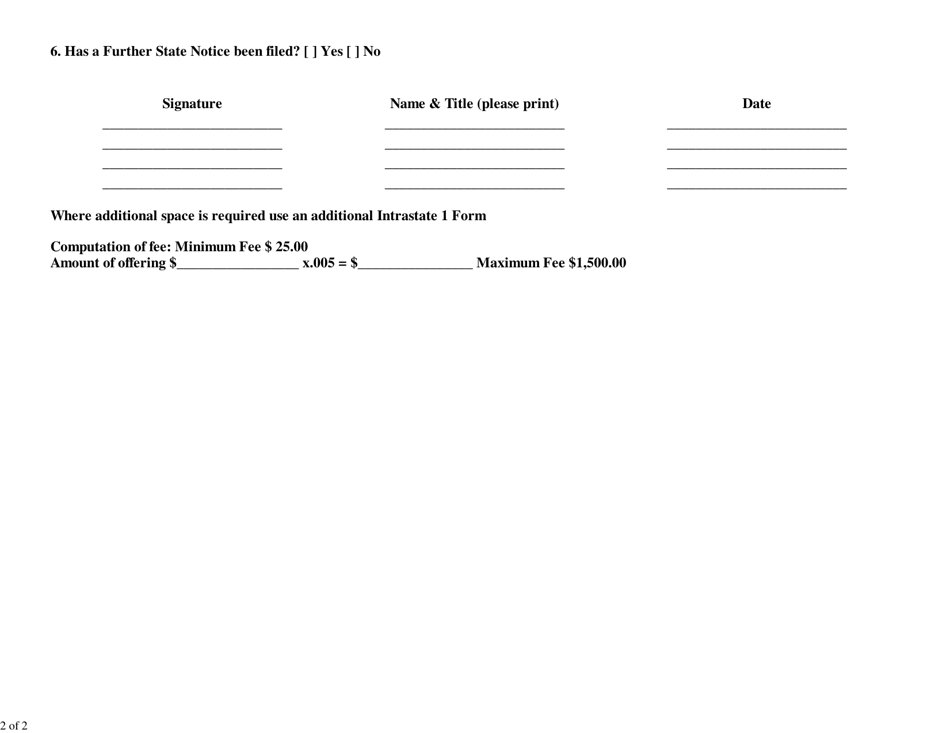 Intrastate 1: Filing of Intrastate Prospectus - New York, Page 2