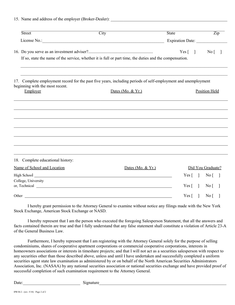 Form M-2 - Fill Out, Sign Online and Download Fillable PDF, New York ...