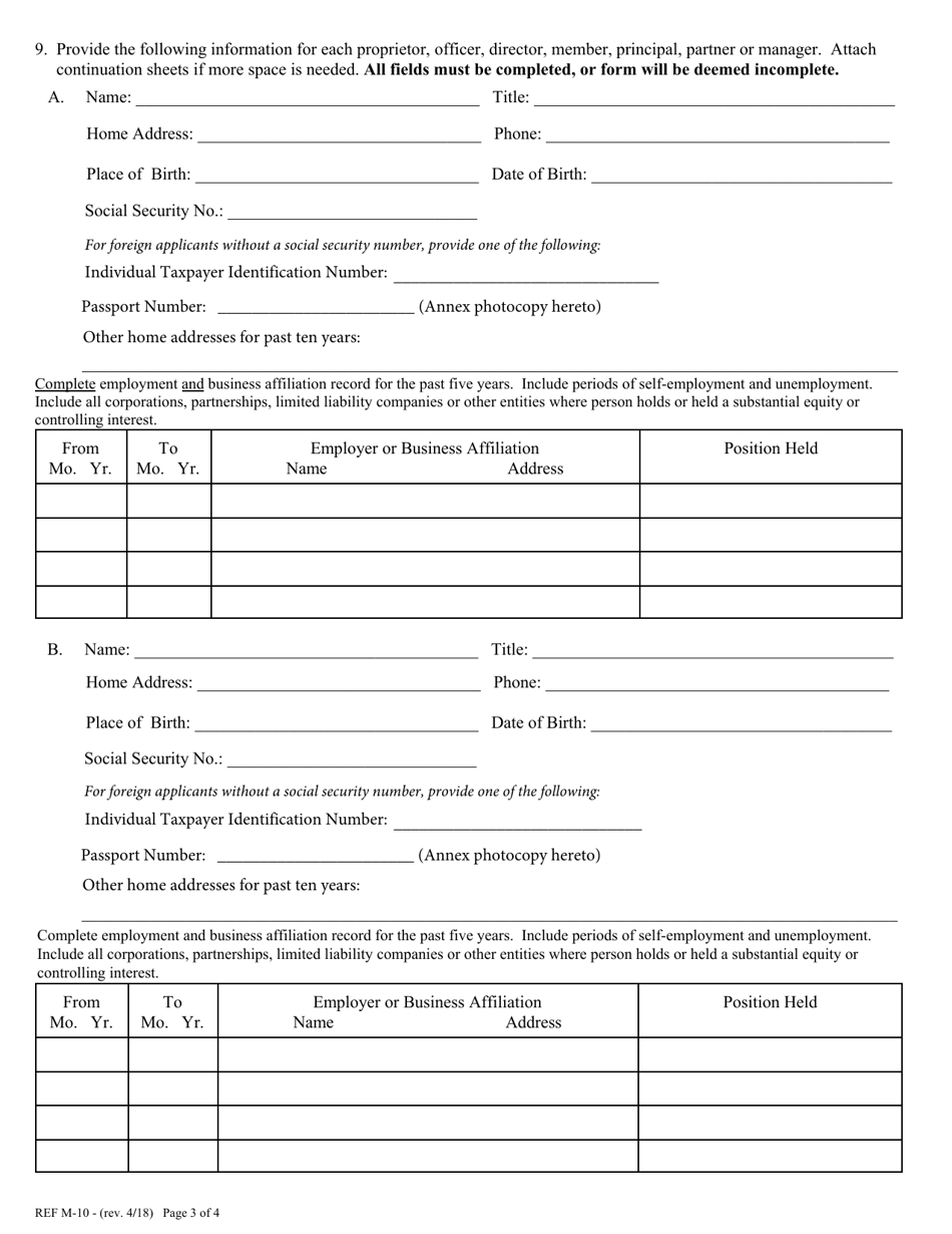 Form M-10 Sponsors and Selling Agents Broker Dealer Statement - New York, Page 3