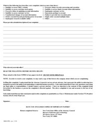 Form IB003/IPB Online Brokerage Service Complaint Form - New York, Page 2