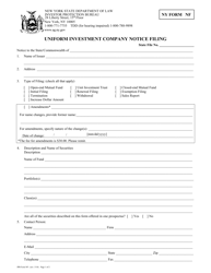 Form NF Uniform Investment Company Notice Filing - New York, Page 2
