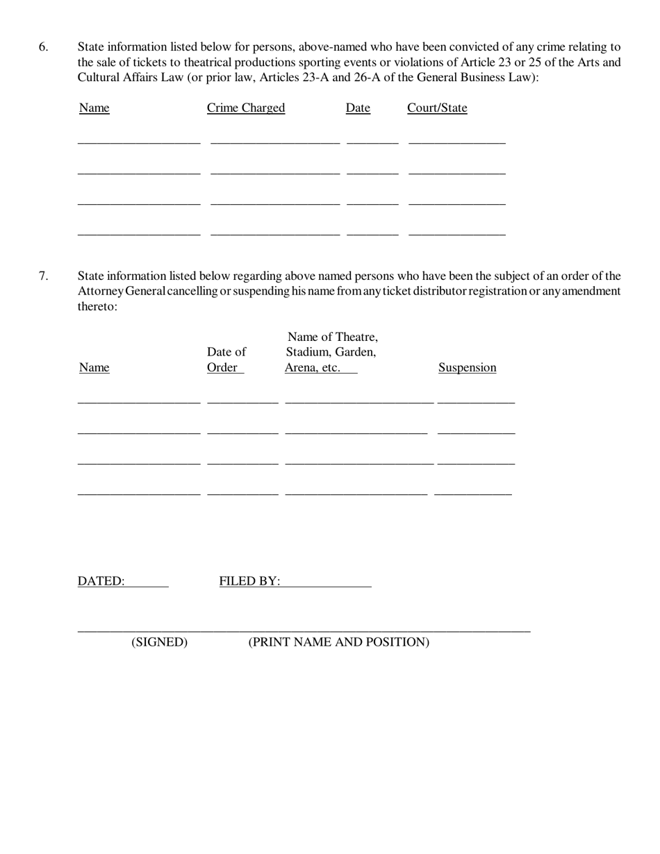 Form TD-1A Original Ticket Distributor Registration - New York, Page 3