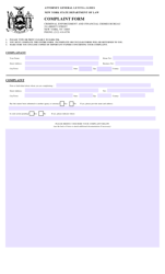 Form CEB001 Complaint Form - New York