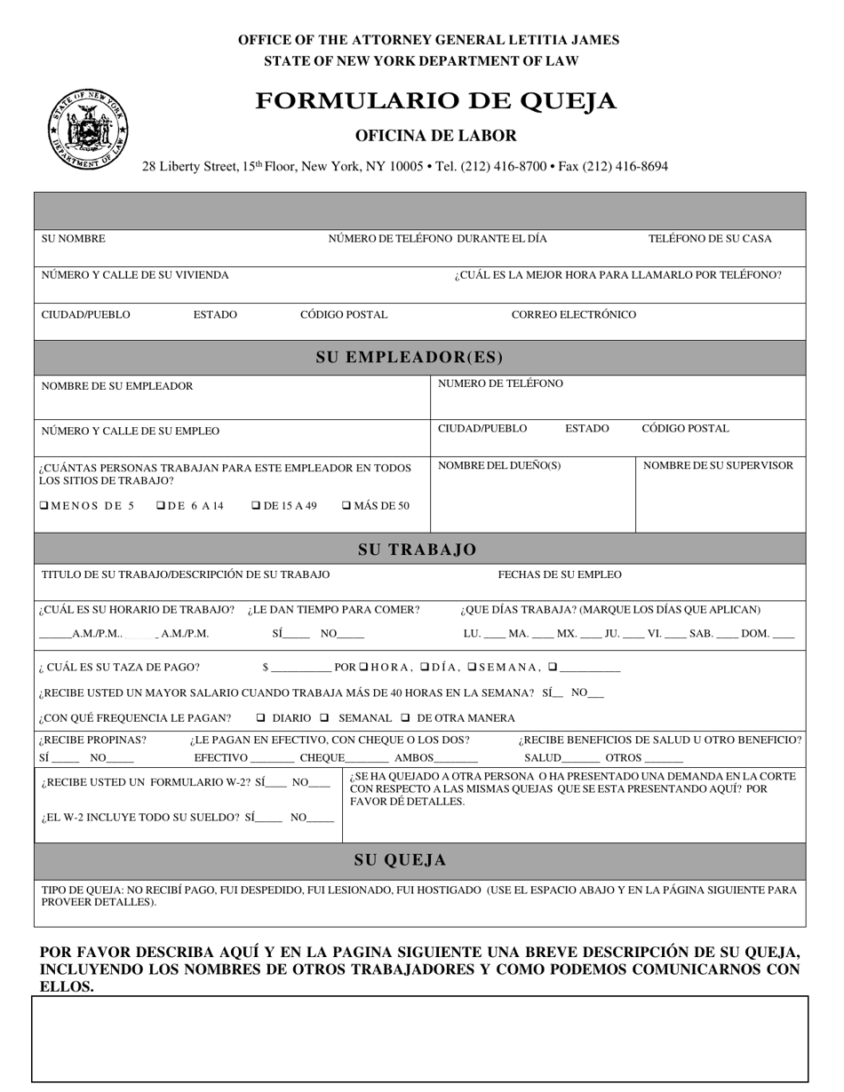 Formulario LB001SP Fill Out, Sign Online and Download Fillable PDF