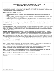 Form CF-02 Type 9 Authorized Multi-Candidate Committee Campaign Finance Registration Form - New York, Page 2