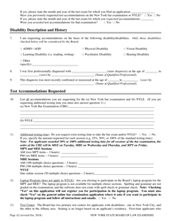 Application for Test Accommodations - New York, Page 2