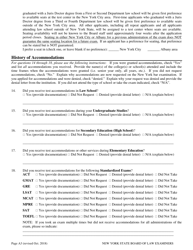 Application for Test Accommodations - New York, Page 3