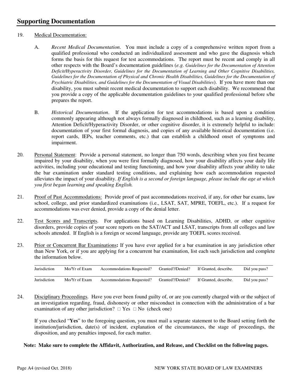 Application for Test Accommodations - New York, Page 4