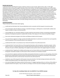 Request for Voluntary Self-exclusion From All Gaming Facilities and Entities Licensed, Permitted or Registered by the New York State Gaming Commission - New York, Page 3