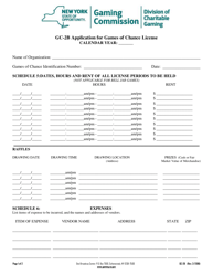 Form GC-2B &quot;Application for Games of Chance License&quot; - New York