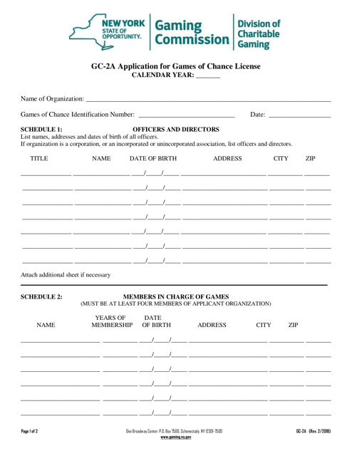 Form GC-2A  Printable Pdf