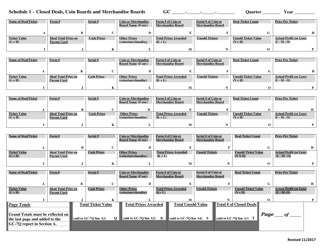 Document preview: Schedule 1 Closed Deals, Coin Boards and Merchandise Boards - New York
